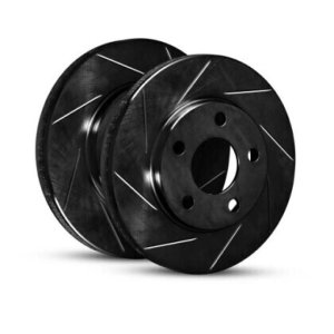 Land Rover Range Rover Brake Rotor (1) - Front Left - R1 Concepts - Slotted - Black - `90-`16
